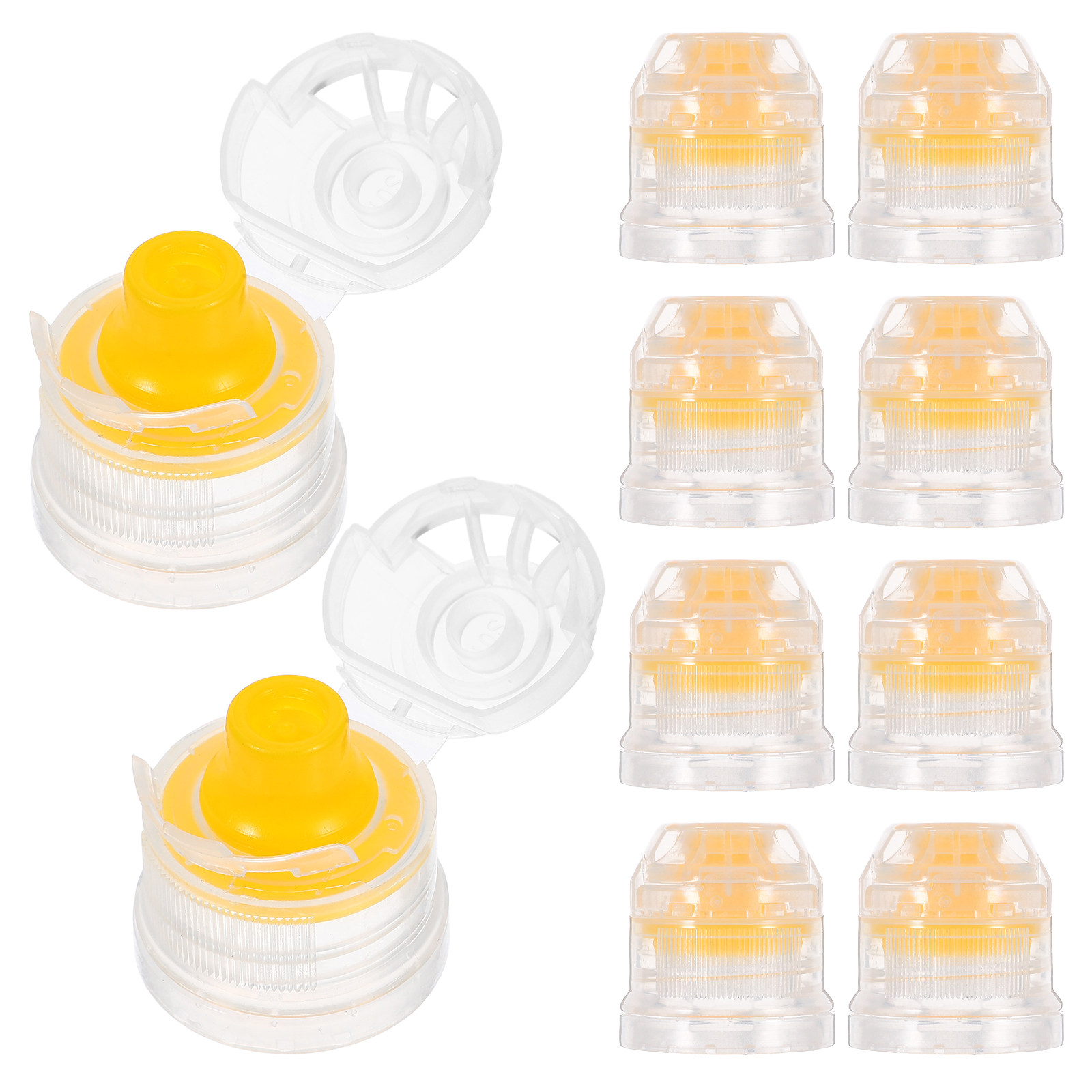 Sports Water Bottle Insulated - 10 Stück Wiederverwendbare Push-Pull-Klappdeckel mit Auslaufsicherem